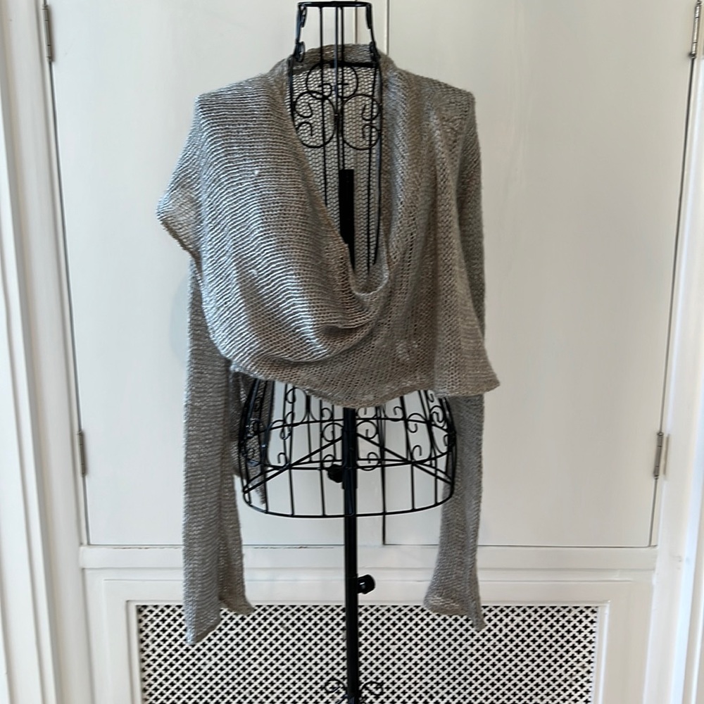 Rebecca Bruce, Sausalito designer, silk knit wrap sweater